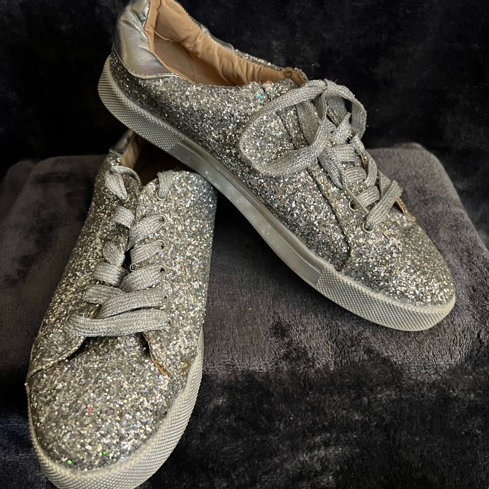 JustFab Glitter Glazed Sneakers